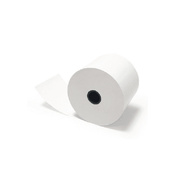 A roll of paper is sitting on top of the table.