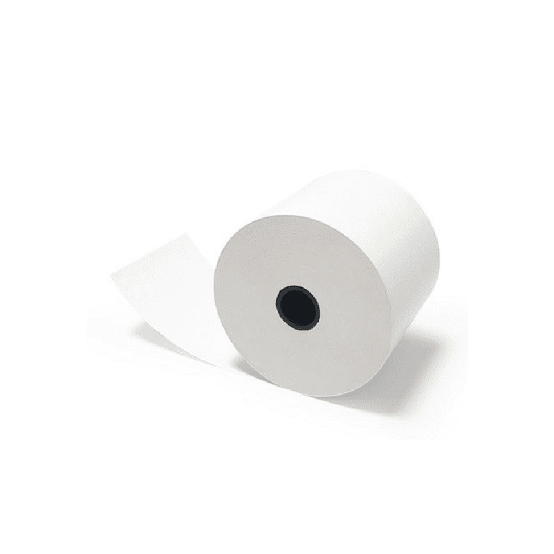 A roll of paper is sitting on top of the table.